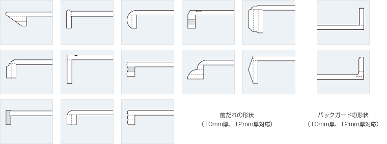 エッジ加工一覧